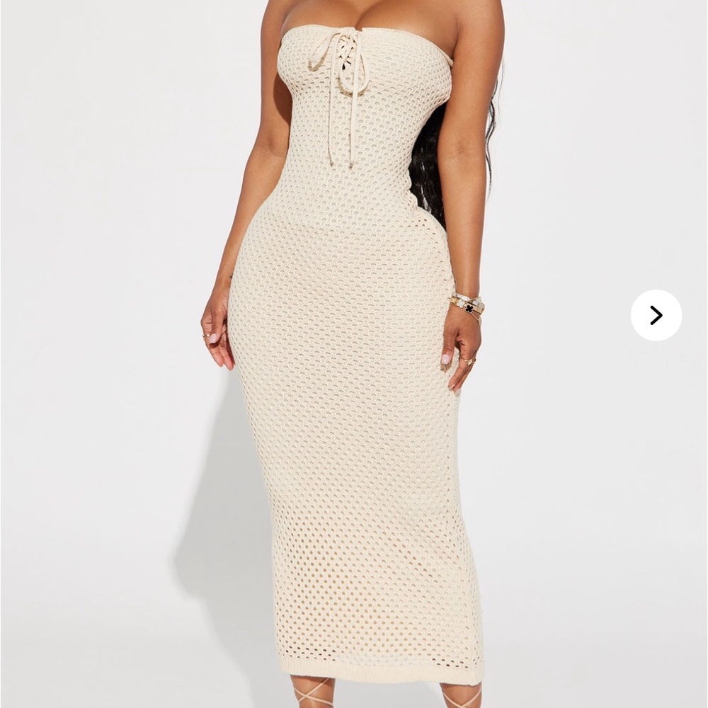 Fashion Nova Paradise Crochet Maxi Dress - US M